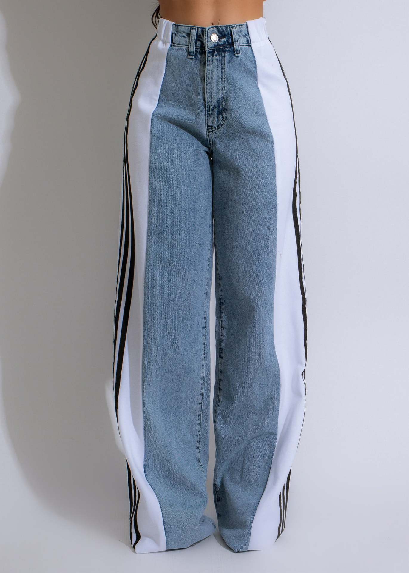 Three Stripe Patchwork Denim