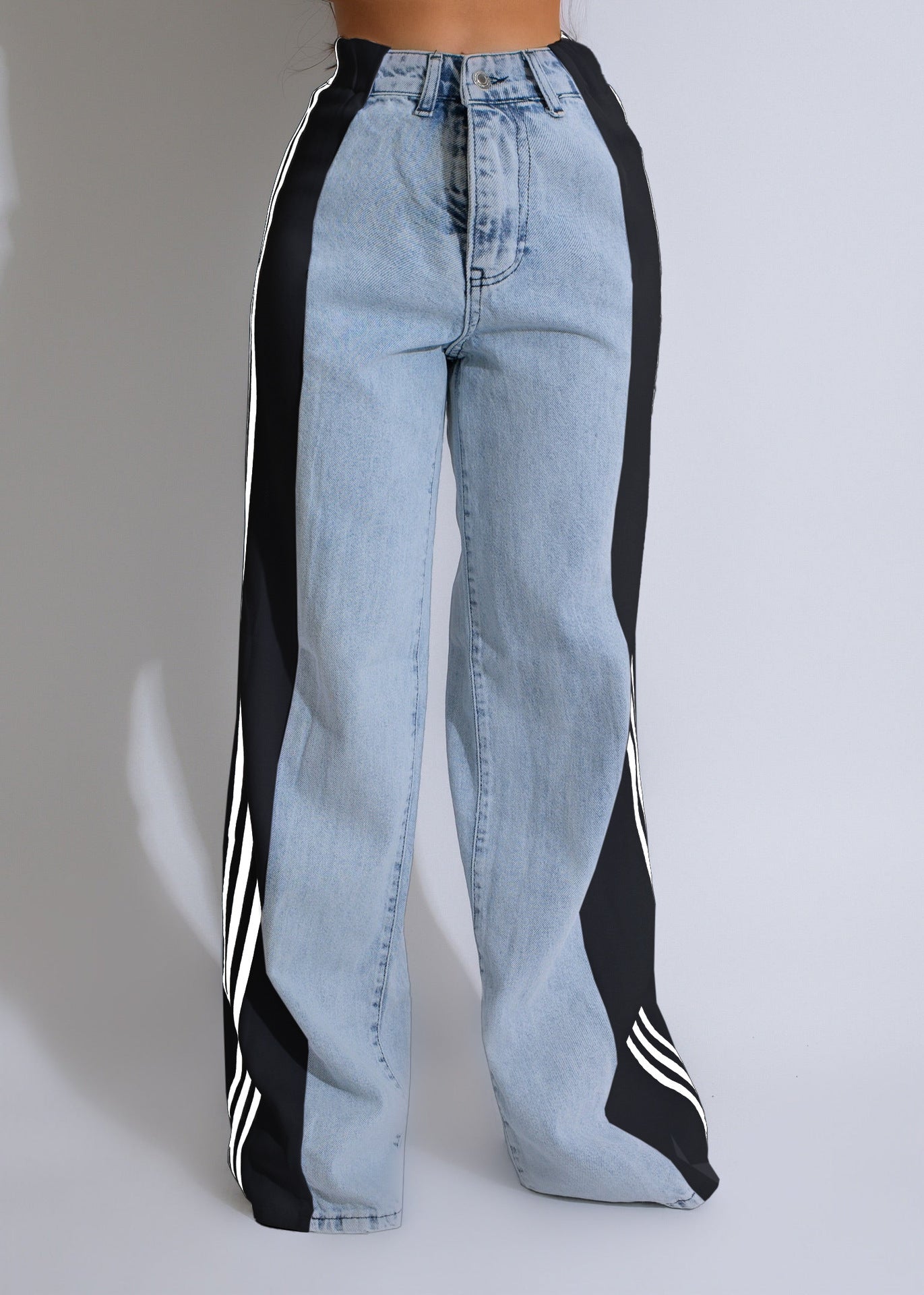 Three Stripe Patchwork Denim