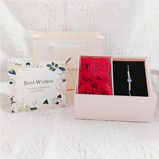 Rose Gift Box Necklace Jewelry Box