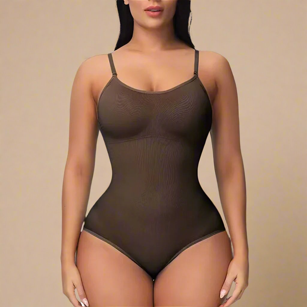 Super Sale V Neck Spaghetti Strap Bodysuit Compression Body Suits Open Crotch Shapewear Slimming Body Shaper Smooth Out Bodysuit