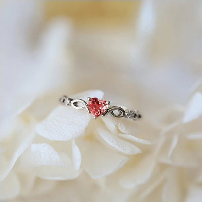 Huitan Simple Heart Ring