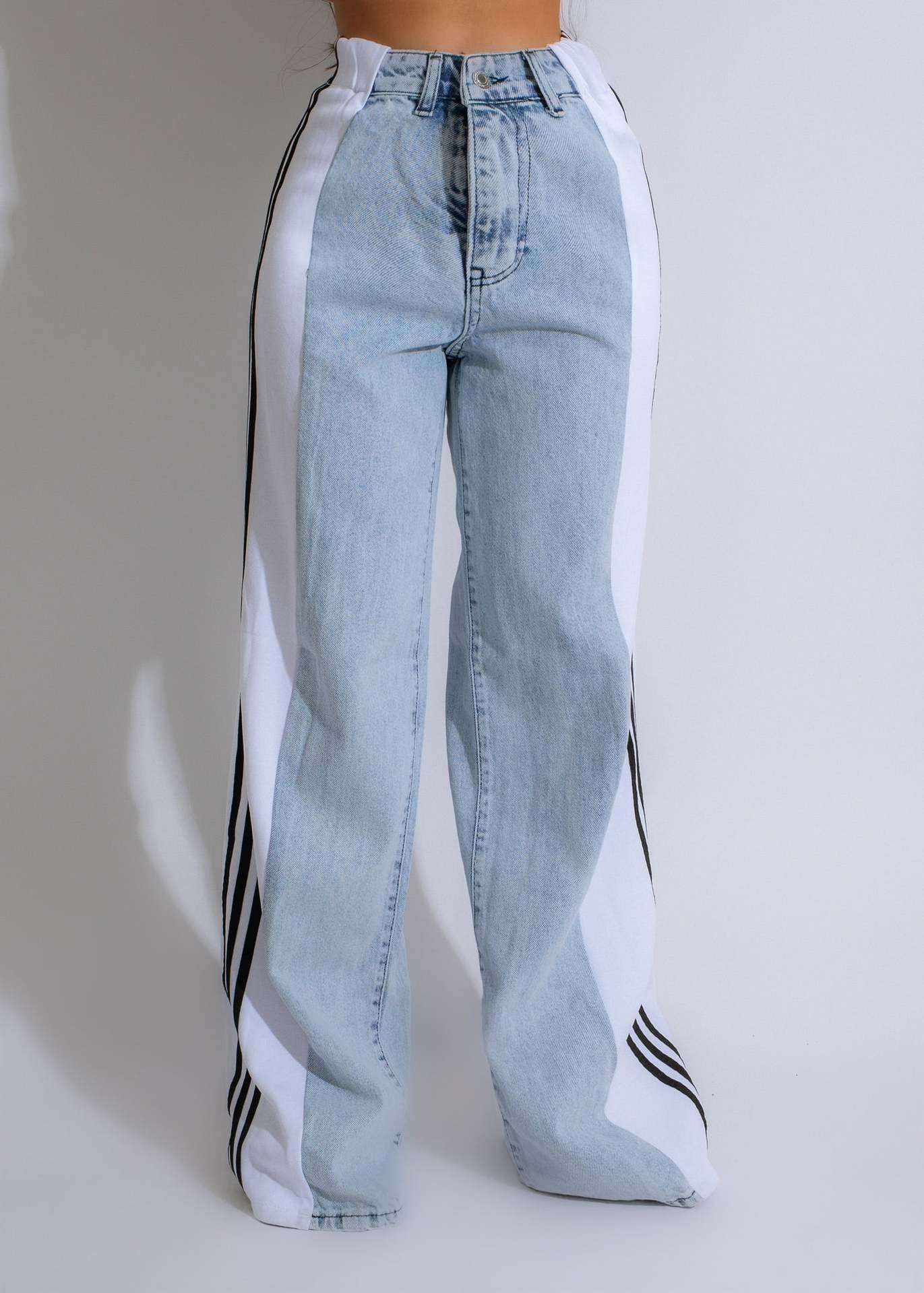 Three Stripe Patchwork Denim