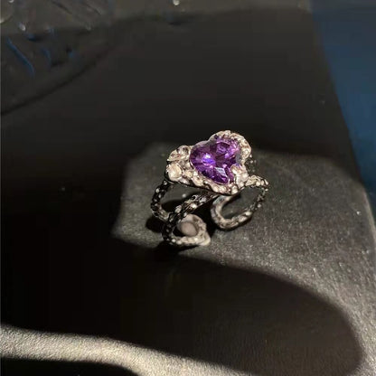 Luxury Purple Zircon Ring Crystal