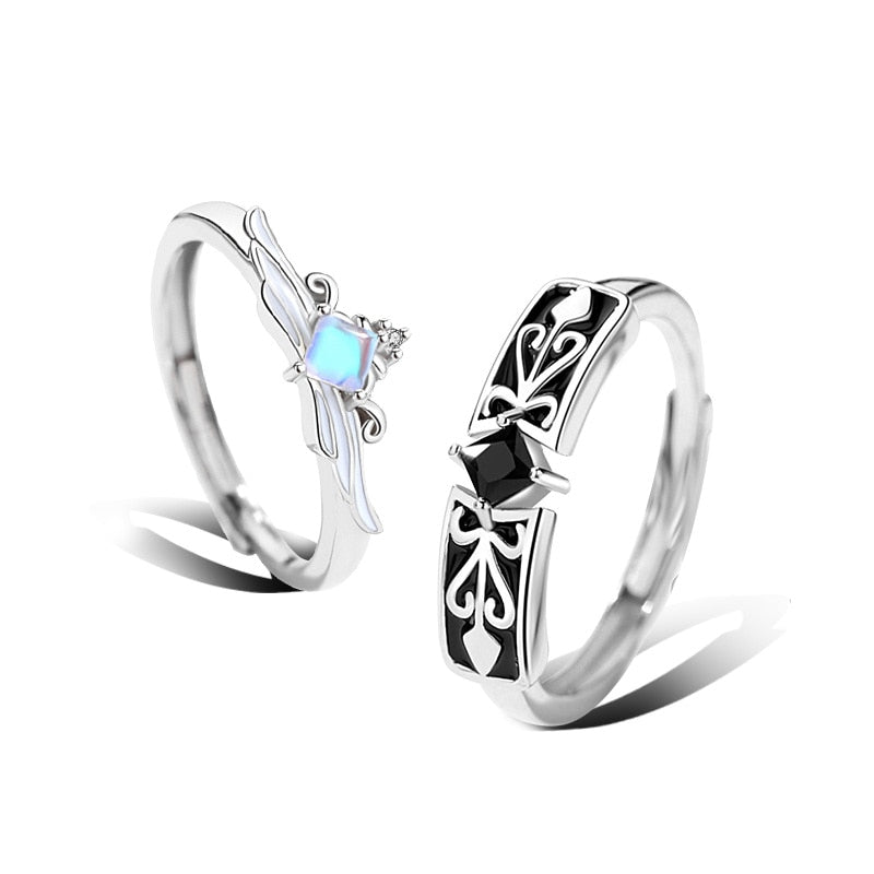 Knight Guardian Princess Crown Couple Rings