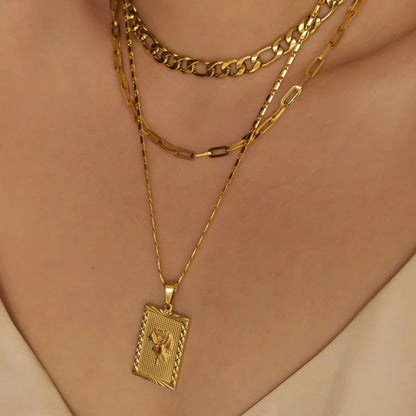 Gold Geo Floral Necklace