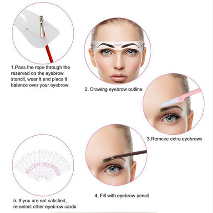 12Styles Reusable DIY Eyebrow Stencil Set